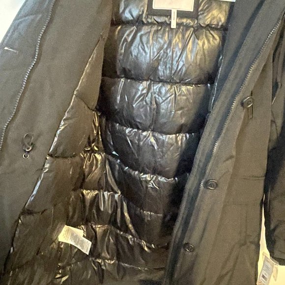 BCBGeneration Dark Gray Ski Jacket with Fur Hood - Picture 6 of 8